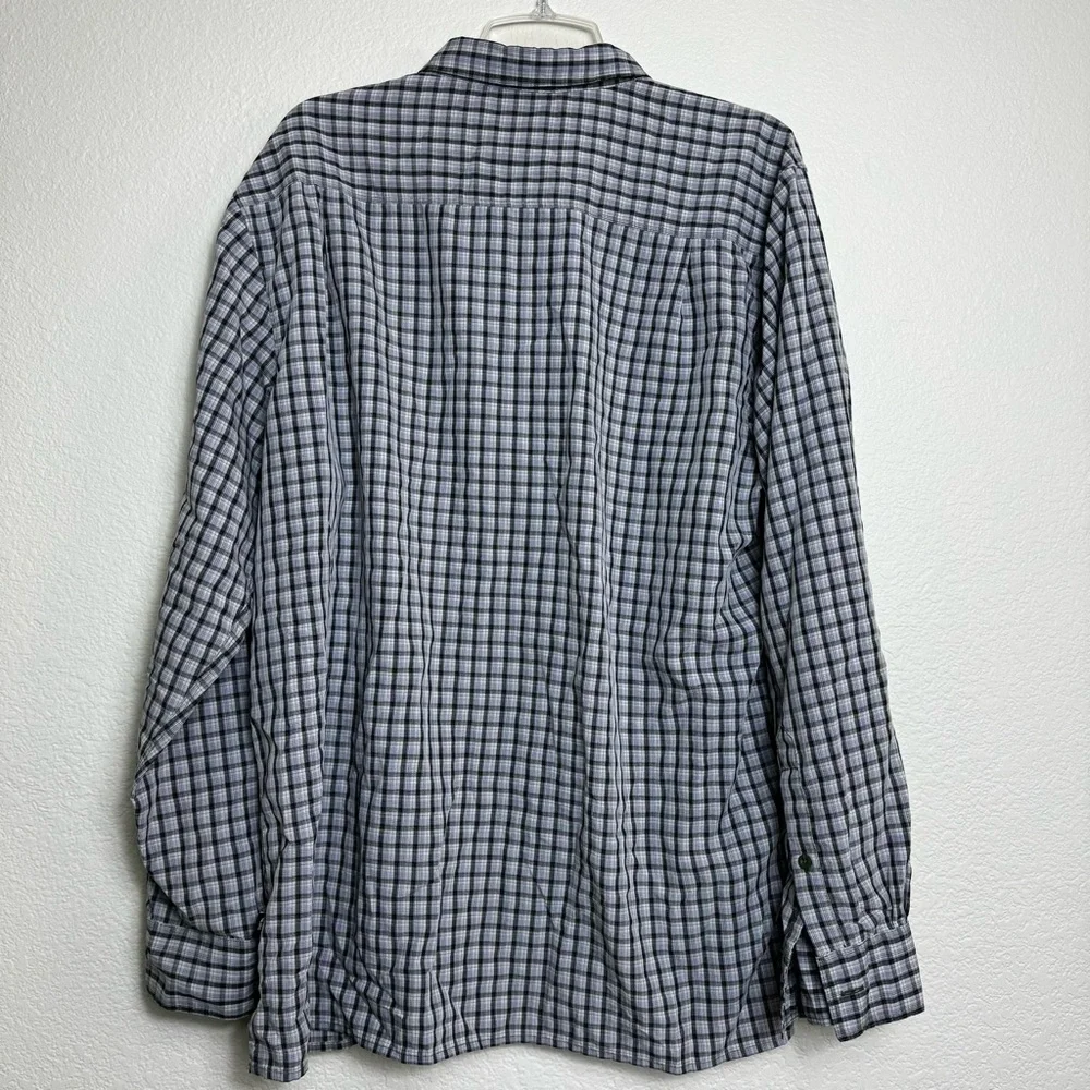 The North Face Tekware Mens XL Plaid Long Sleeve Button‎ Down Hiking Shirt Green